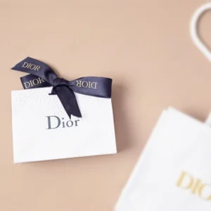 High-end gift paper bags with satin ribbon handles